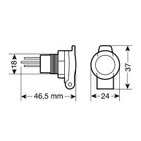 Zásuvka zapalovače DIN s krytkou LAMPA - 023471