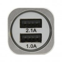 Zástrčka 12/24V 2xUSB 5V (1,0+2,1A) METAL - 024053