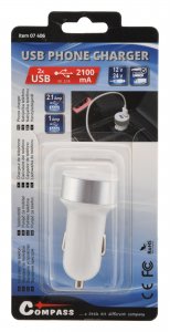 Zástrčka 2xUSB 12-24V 5V/2100mA - 024062