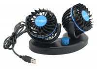 Ventilátor MITCHELL DUO 2x85mm USB 5V na palubní desku