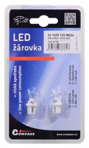 Žárovka 1LED 12V B8,5d bílá 2ks - 024296