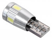 Žárovka 6 SMD LED 12V T10 s rezistorem CAN-BUS ready bílá - 024317