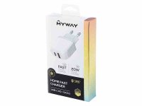 Nabíječka 220V MaWay 20W USB-C PD + QC3.0 - 025439