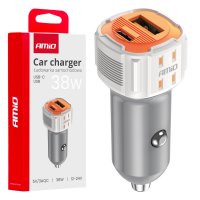 Zástrčka zapalovače 38W, USB + USBc