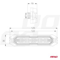 Plochá výstražná blikačka 6x3W LED - 026161